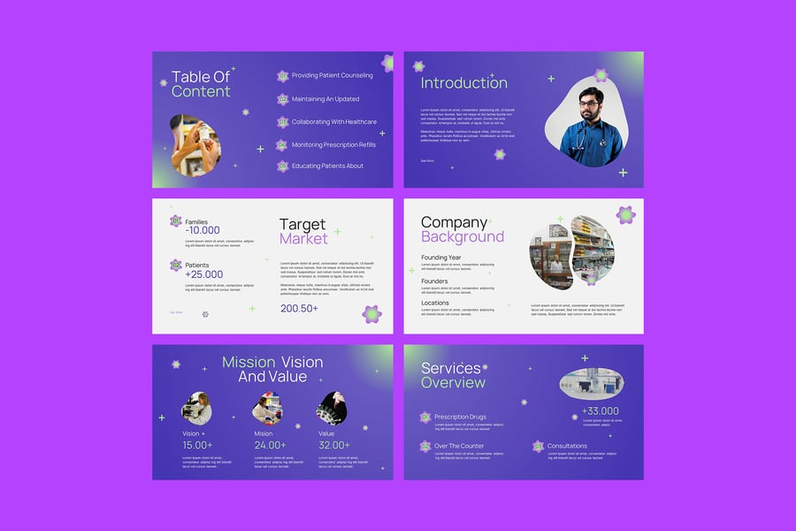 医疗药房PPT模板 (PPTX)