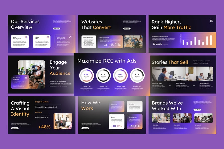 数字代理PPT模板 (PPTX)