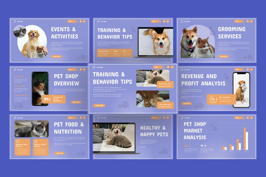 宠物店PPT模板 (PPTX)