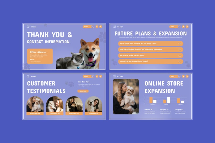宠物店PPT模板 (PPTX)