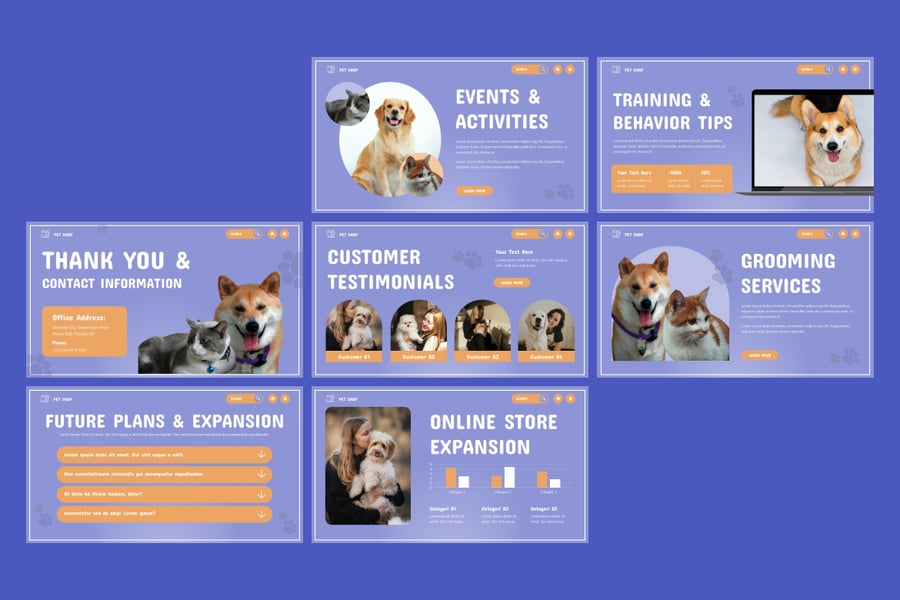 宠物店PPT模板 (PPTX)