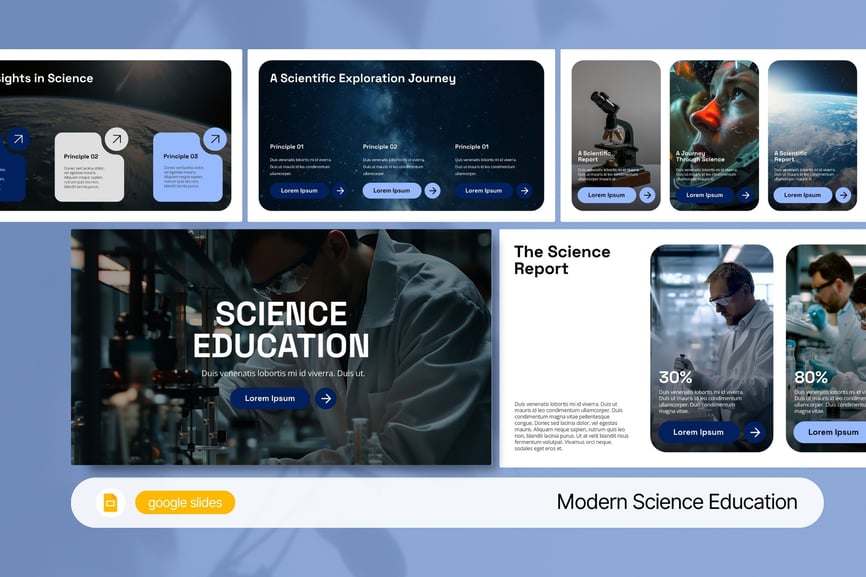 现代科学教育PPT模板 (PPTX)