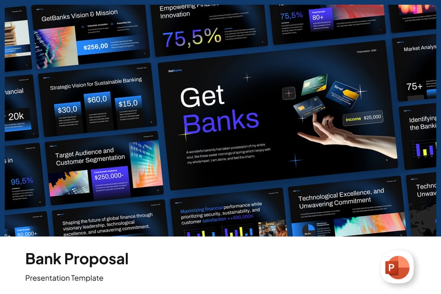 银行提案PPT模板 (PPTX)