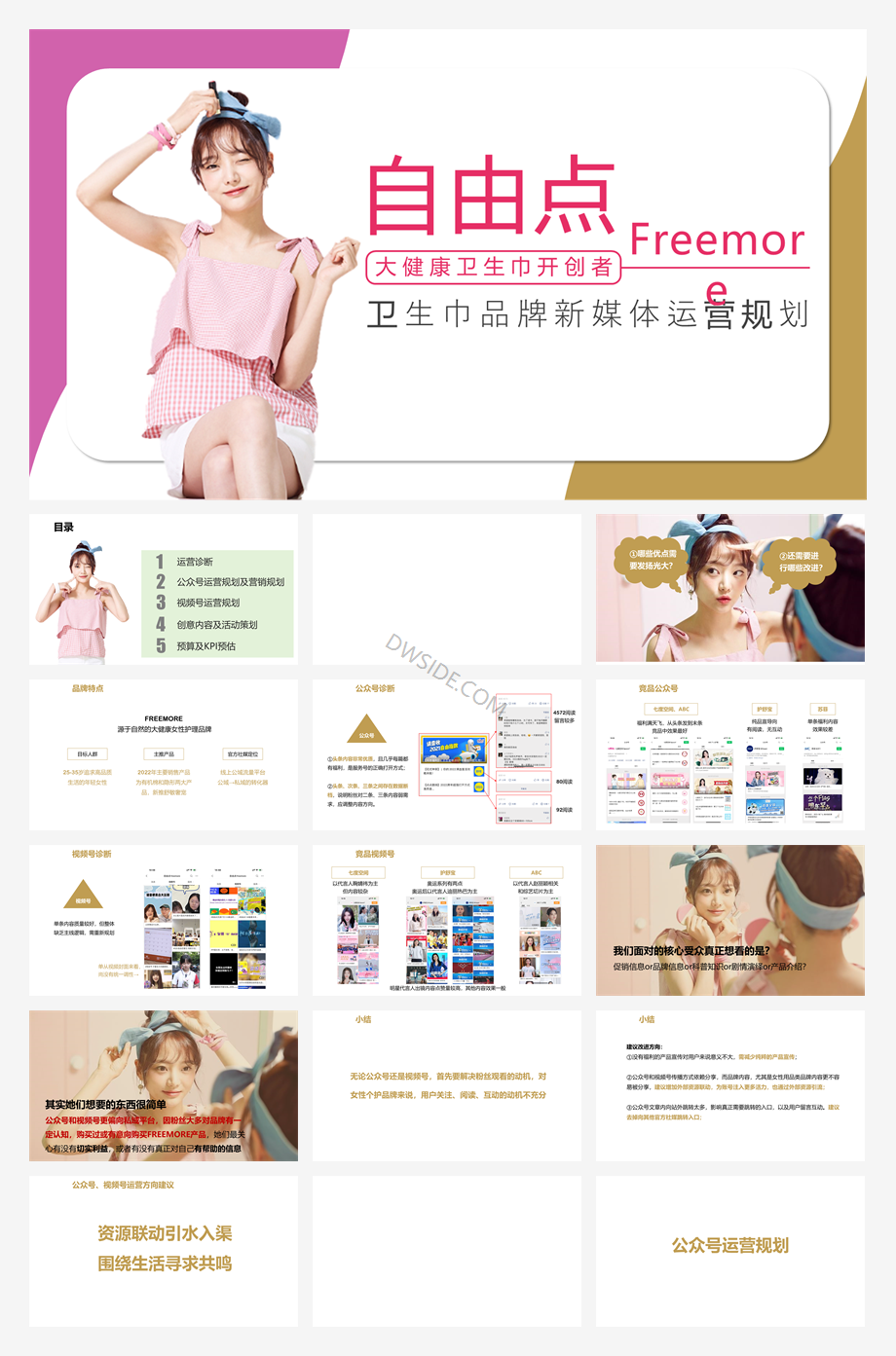 【【女性护理】卫生巾品牌《自由点Freemore》新媒体运营规划【公众号运营】.pptx