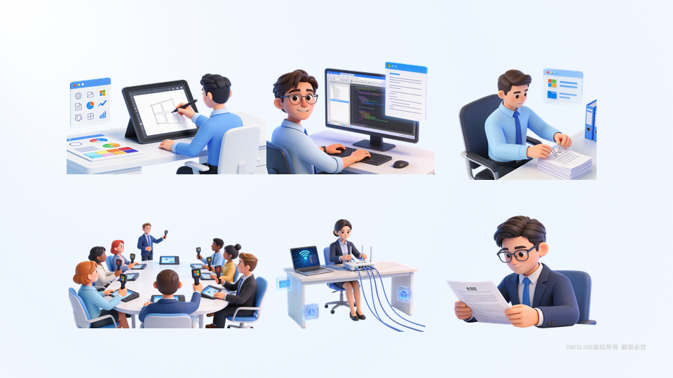 100张高清可商用办公插画PPT素材【SY16】