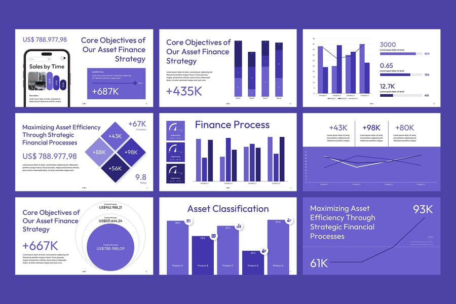 财务过程数据图表PPT模板 (PPTX)