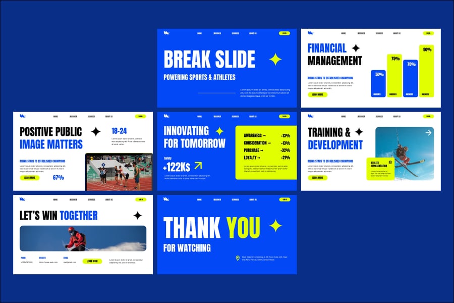 体育公司PPT模板 (PPTX)