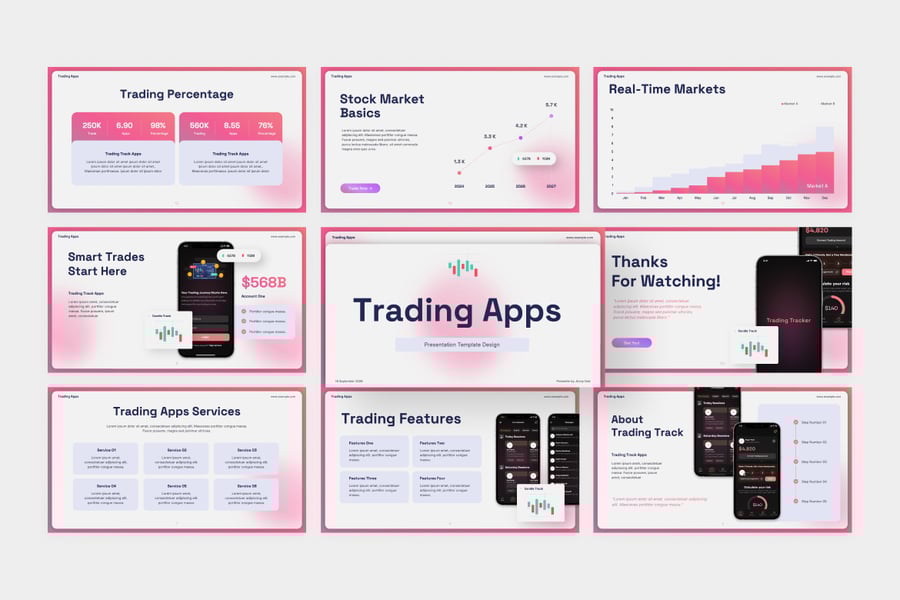 交易APP应用程序PPT模板 (PPTX)