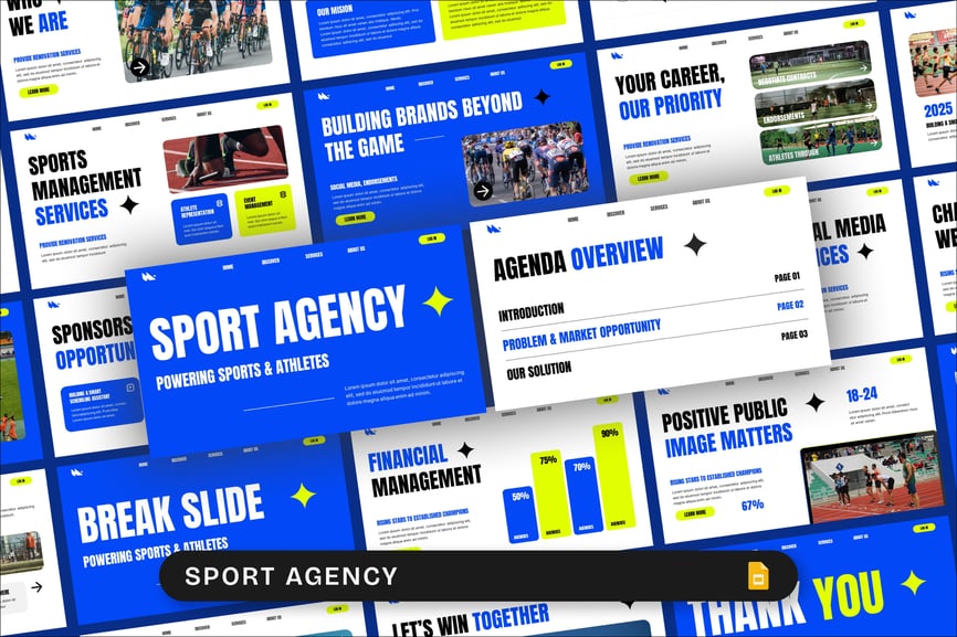 体育公司PPT模板 (PPTX)