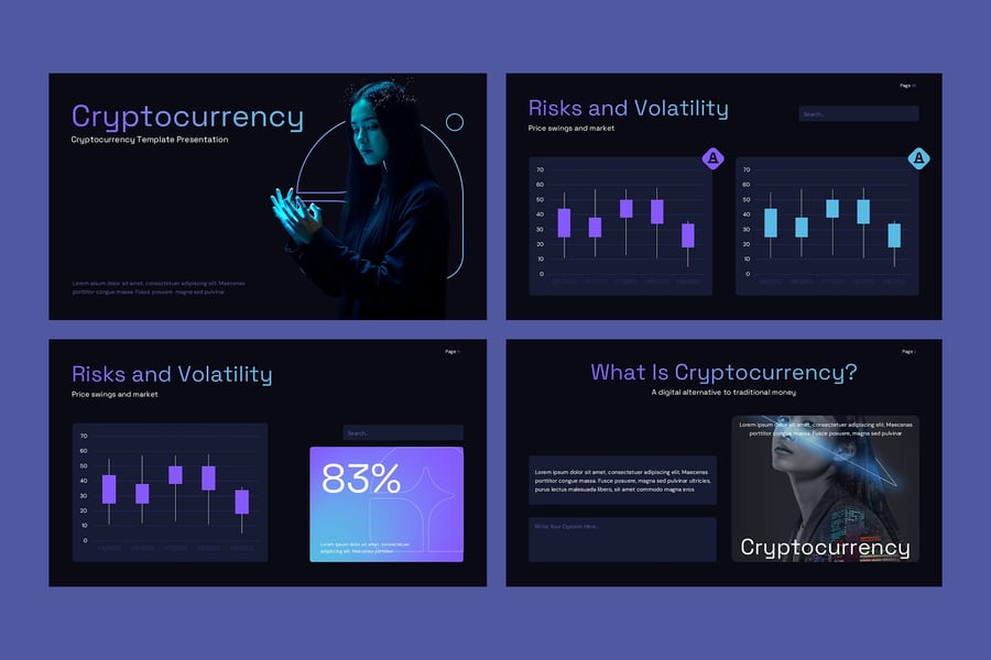 深色加密货币PPT模板 (PPTX)