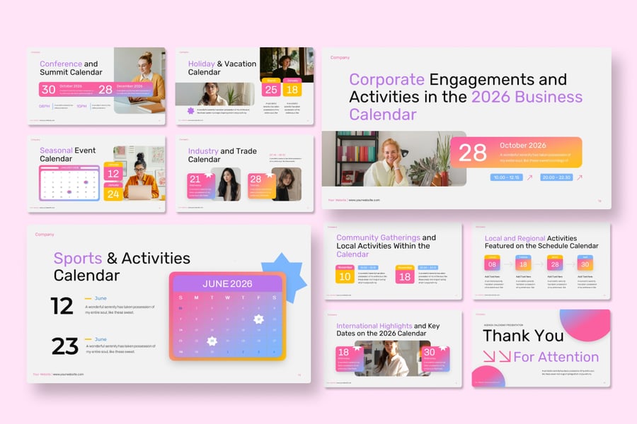 活动日历时间表2026 PPT模板 (PPTX)