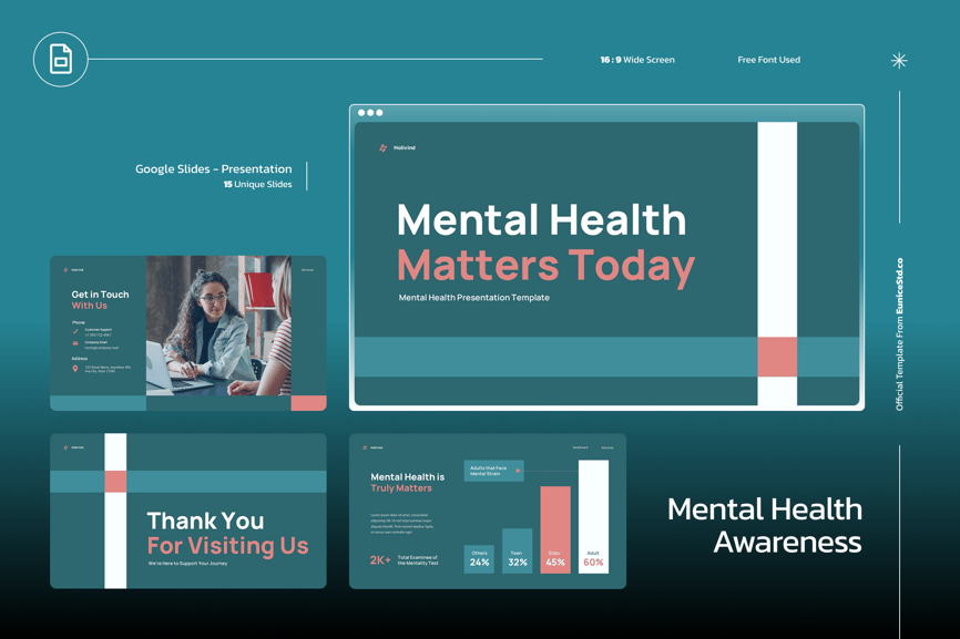 心理健康Google幻灯片模板