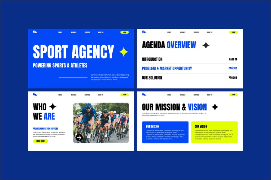 体育公司PPT模板 (PPTX)