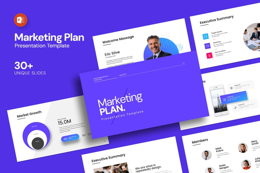 营销计划PPT模板 (PPTX)