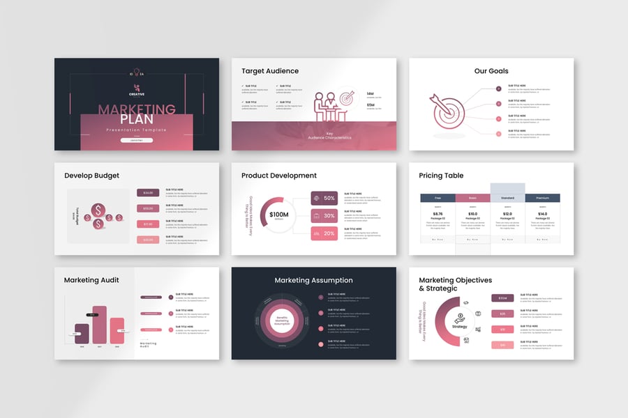 营销计划演示PPT模板 (PPTX)