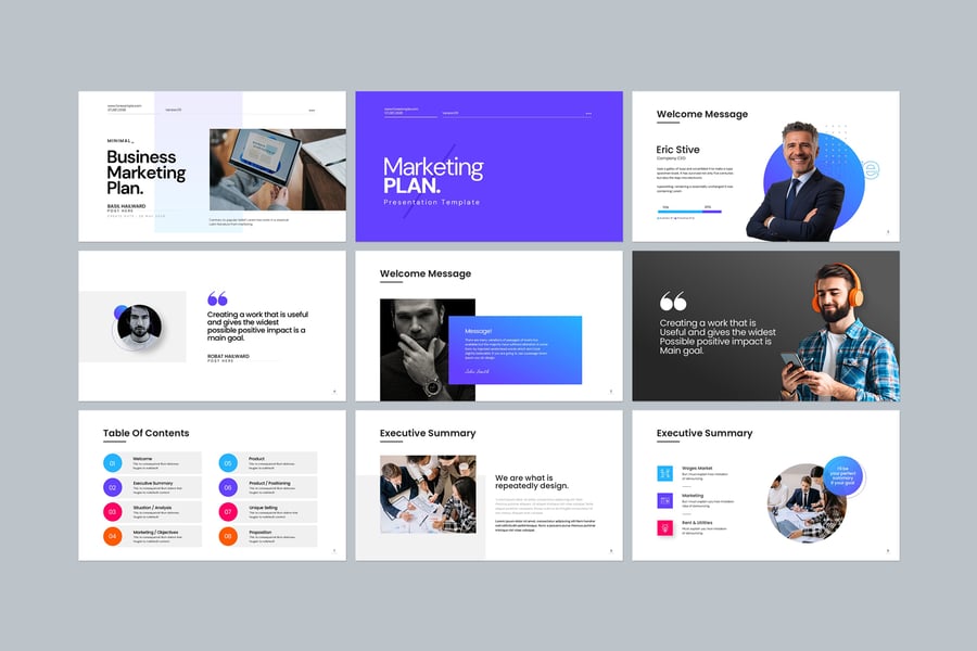 营销计划PPT模板 (PPTX)