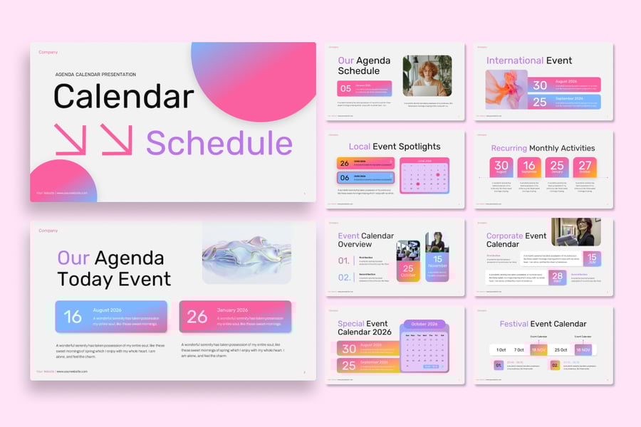 活动日历时间表2026 PPT模板 (PPTX)