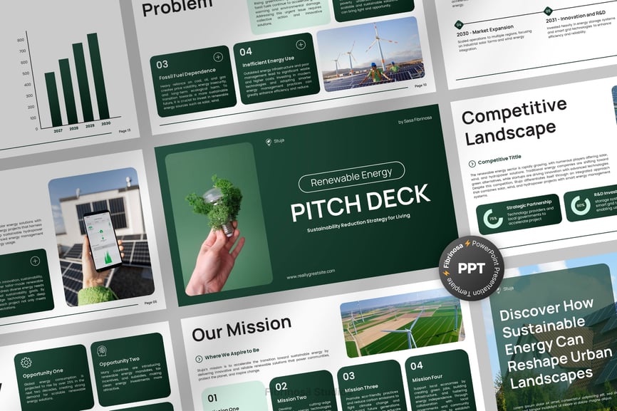 可再生能源项目介绍PPT模板 (PPTX)