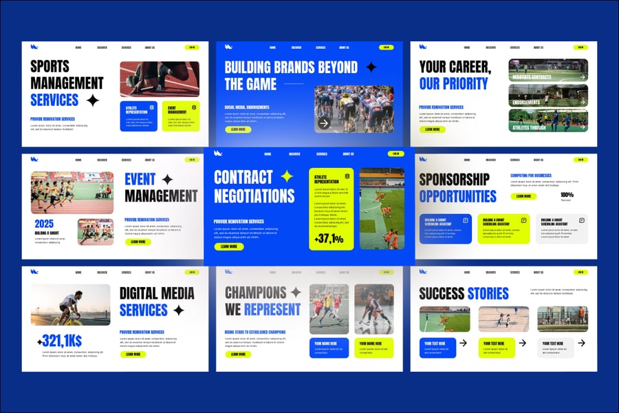 体育公司PPT模板 (PPTX)