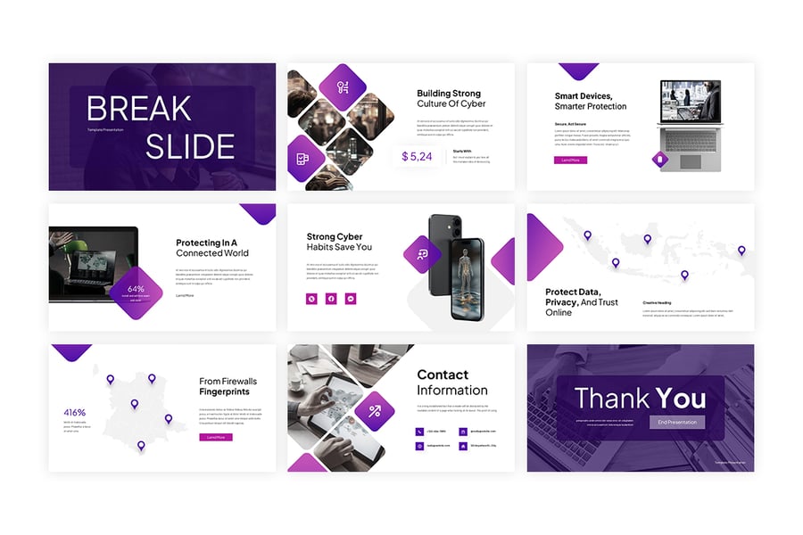 数字网络安全性PPT模板 (PPT,PPTX)