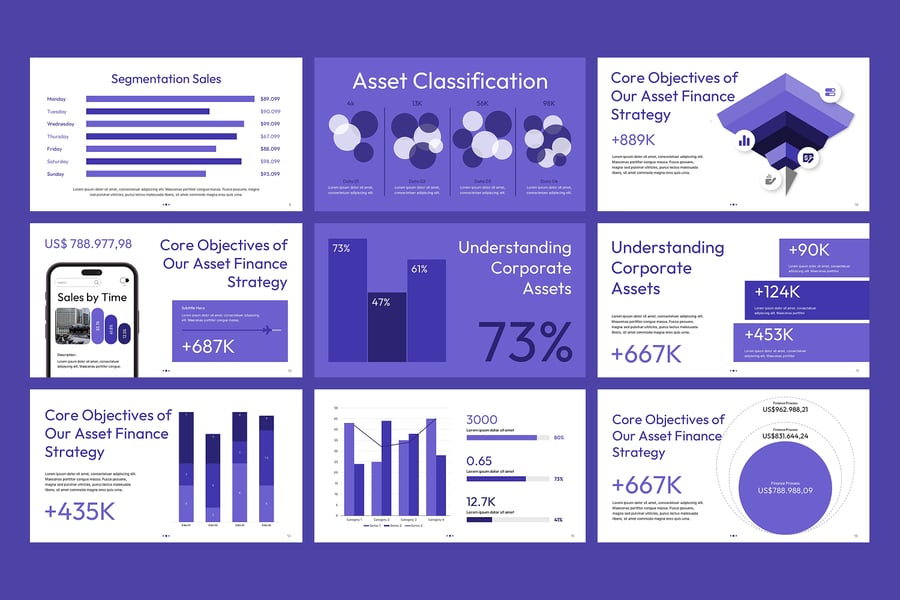 财务过程数据图表PPT模板 (PPTX)