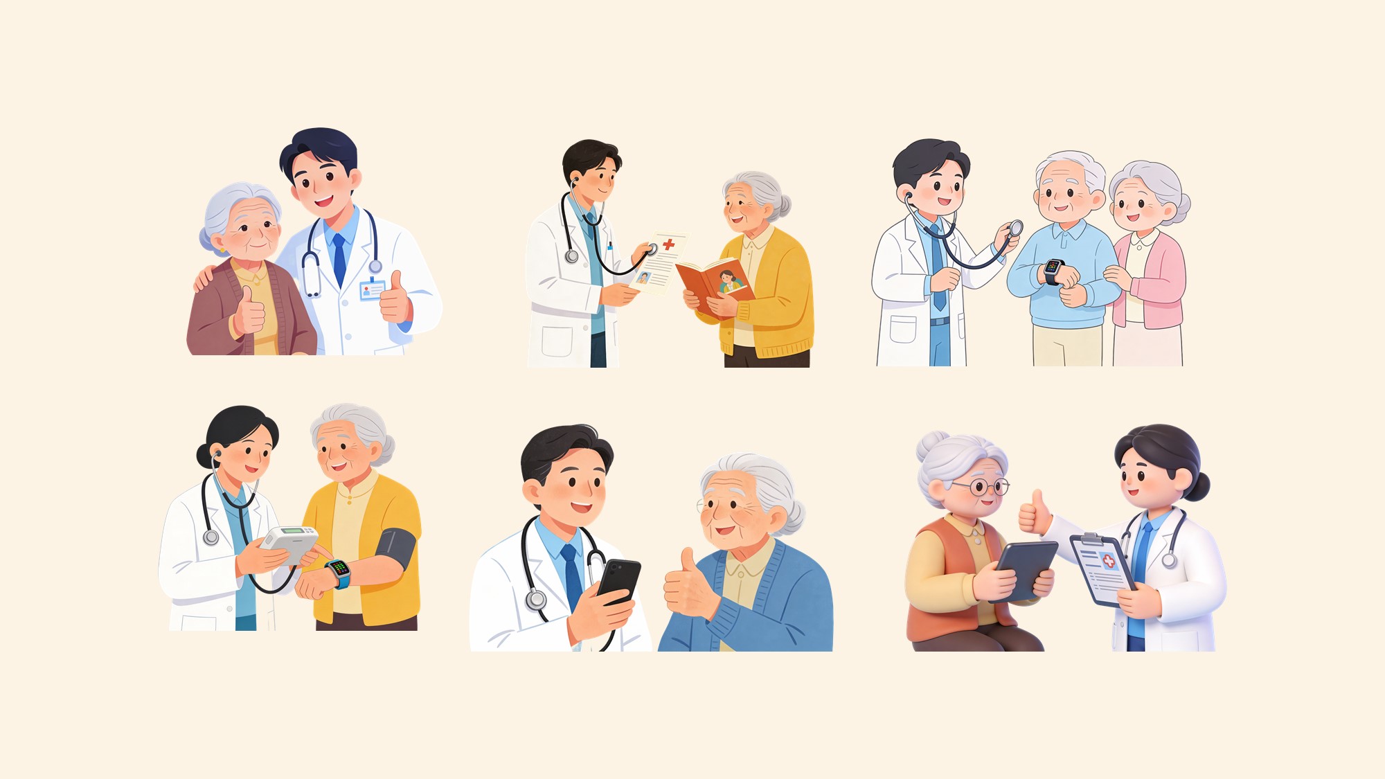 AI做了一批关爱老人的PNG素材，免费下载！【SY19】