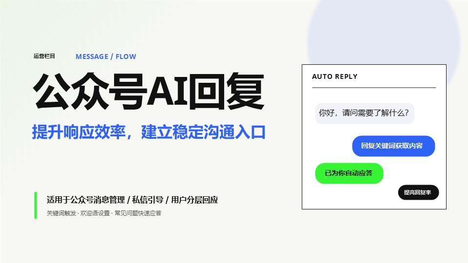 AI多公众号矩阵自动回复系统-单账号