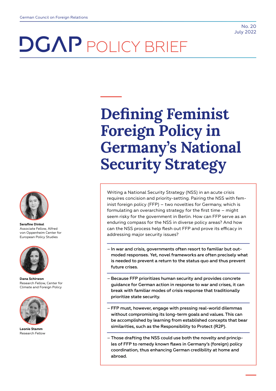 德国外交关系理事会-德国国家安全战略中女性主义外交政策的界定（英）-2022.7-9页.pdf