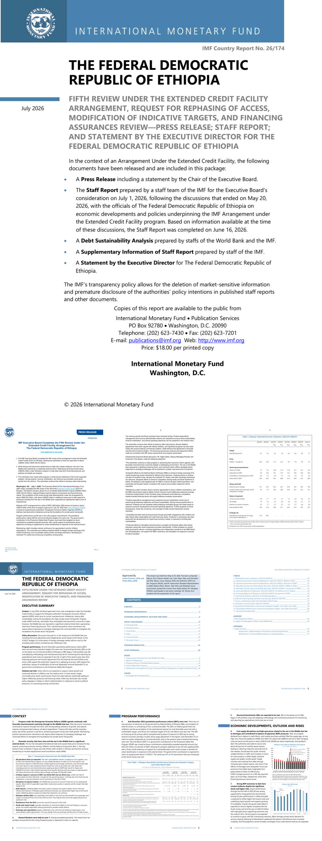 IMF-埃塞俄比亚联邦民主共和国：根据扩展信贷安排进行的第五次审查，请求重新安排获取资金、修改指示性目标以及融资保证审查——新闻稿；工作人员报告；以及埃塞俄比亚联邦民主共和国执行董事的声明（英）-2026-132页.pdf