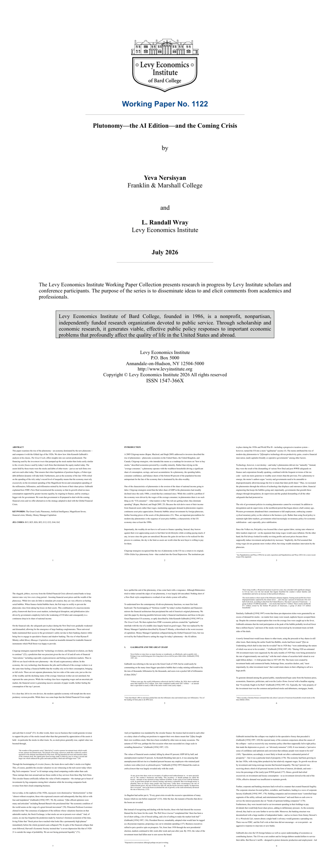 巴德学院利维经济研究所-政治经济学——人工智能版——与即将到来的危机（英）-2026.7-37页.pdf
